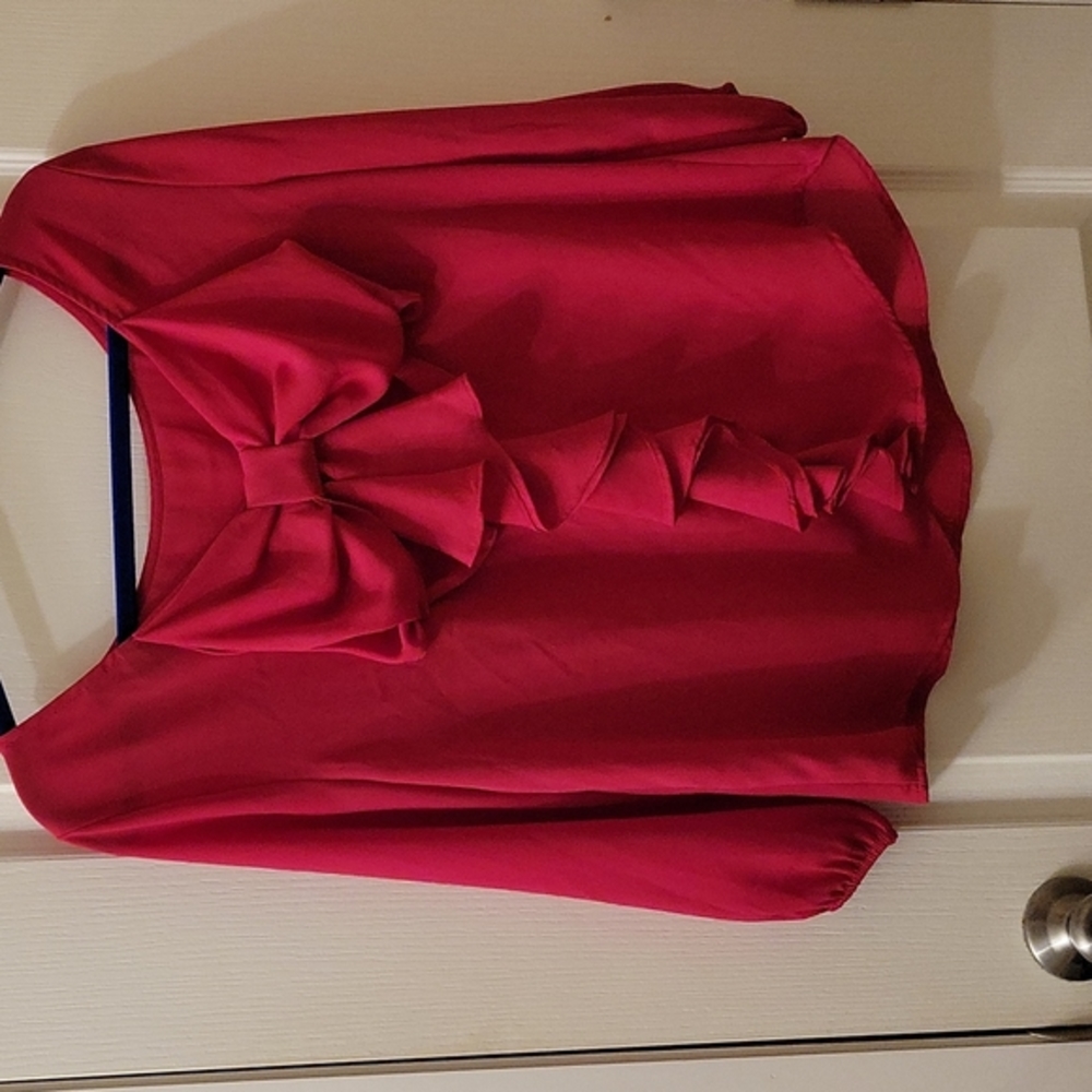 Pink  Medium women's blouse with bow on back